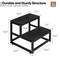 Heavy Duty Wooden Step Stool for Adults & Kids – 500 lbs Capacity 2-Step Stool with Non-Slip Pads, Compact 15x15x13 Inch Bed Steps for High Beds, Kitchen, Bathroom, Office